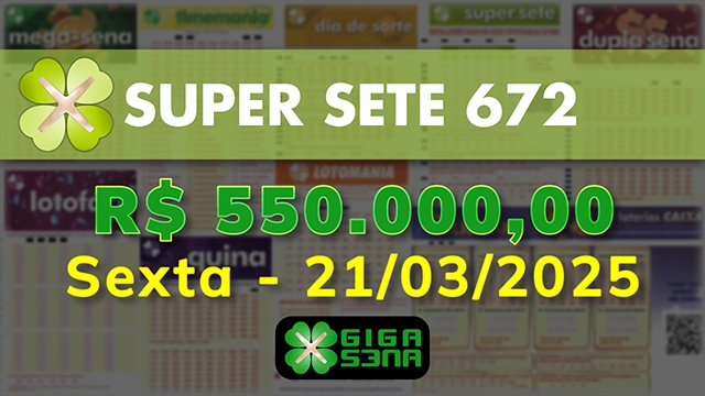 Sorteio da Super Sete 672