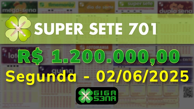 Sorteio da Super Sete 701