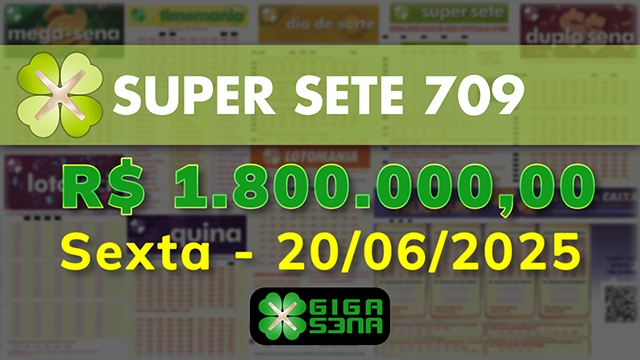 Sorteio da Super Sete 709