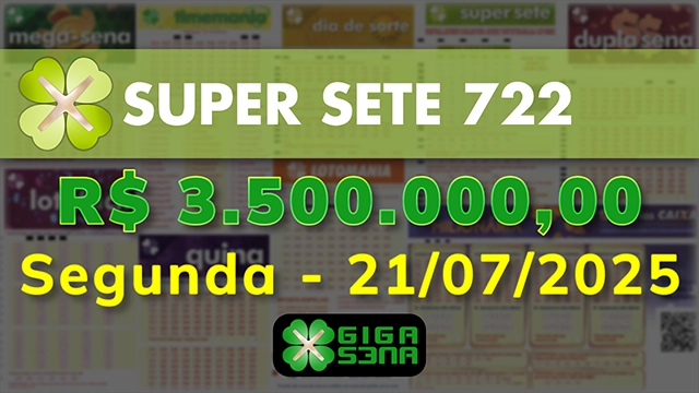Sorteio da Super Sete 722