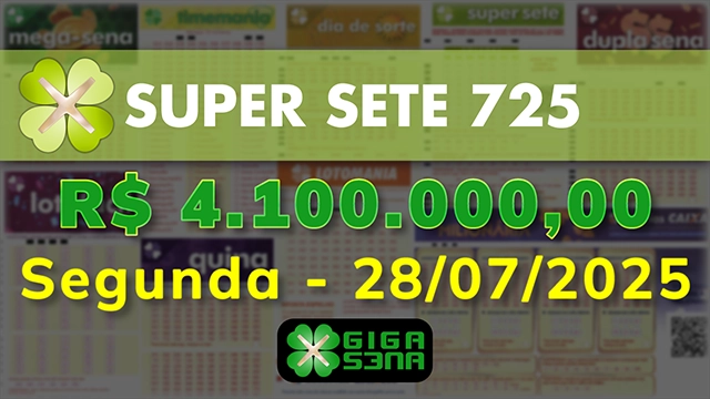Sorteio da Super Sete 725