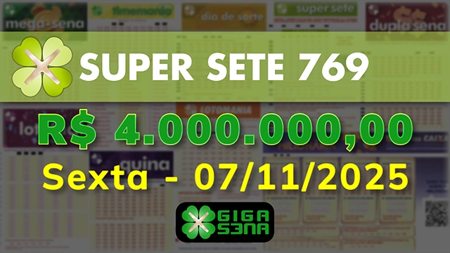 Sorteio da Super Sete 769