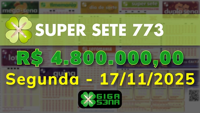 Sorteio da Super Sete 773