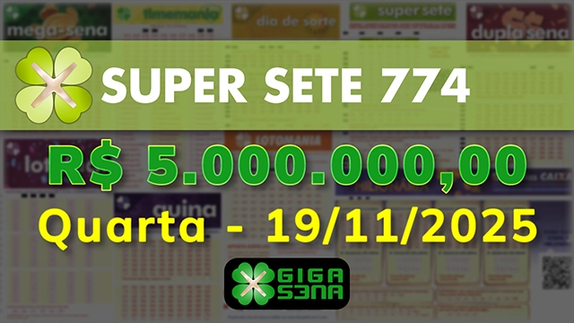 Sorteio da Super Sete 774