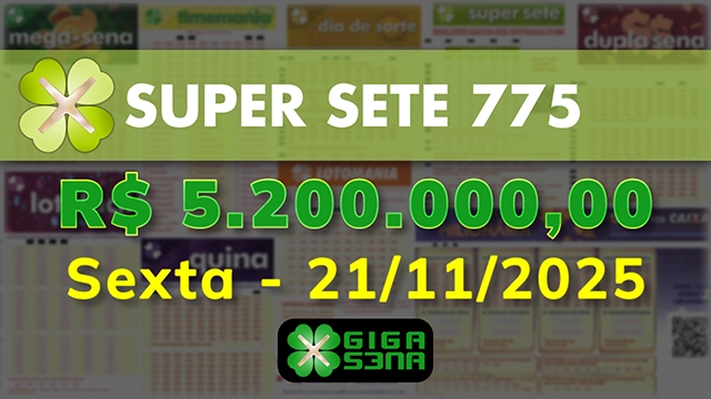 Sorteio da Super Sete 775