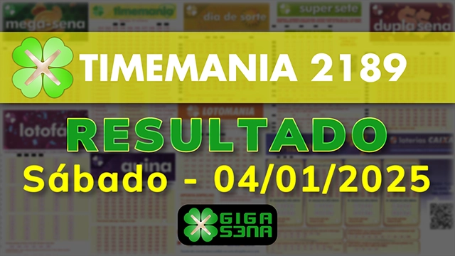 Resultado da Timemania 2189