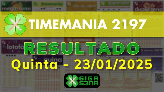 Resultado da Timemania 2197