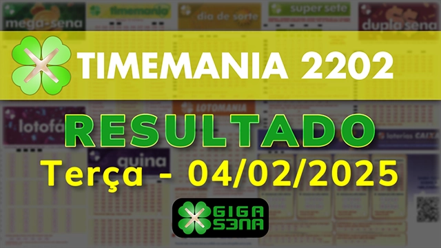 Resultado da Timemania 2202