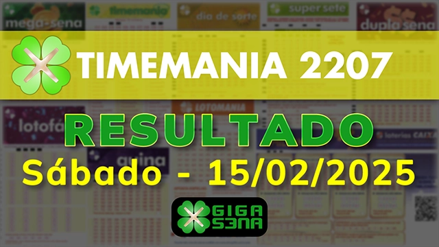 Resultado da Timemania 2207