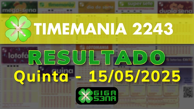 Resultado da Timemania 2243