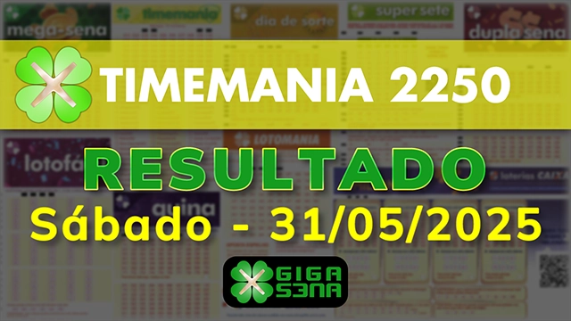 Resultado da Timemania 2250