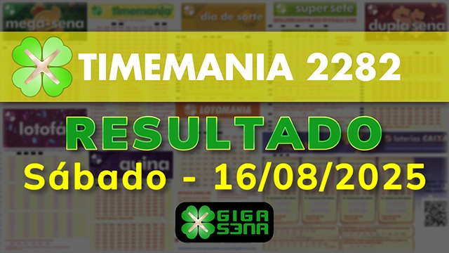 Resultado da Timemania 2282