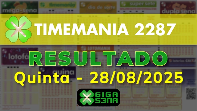 Resultado da Timemania 2287