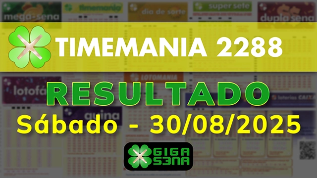 Resultado da Timemania 2288
