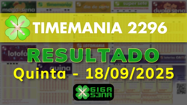 Resultado da Timemania 2296