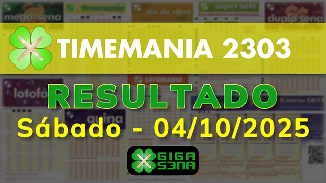 Resultado da Timemania 2303