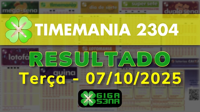 Resultado da Timemania 2304