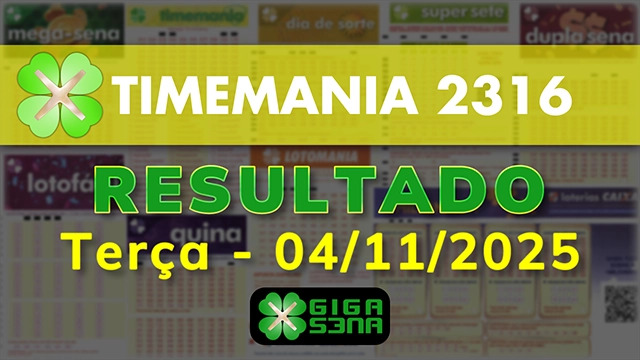 Resultado da Timemania 2316