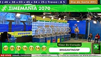Sorteio da Timemania 2070 - Foto: Reprodução / Caixa