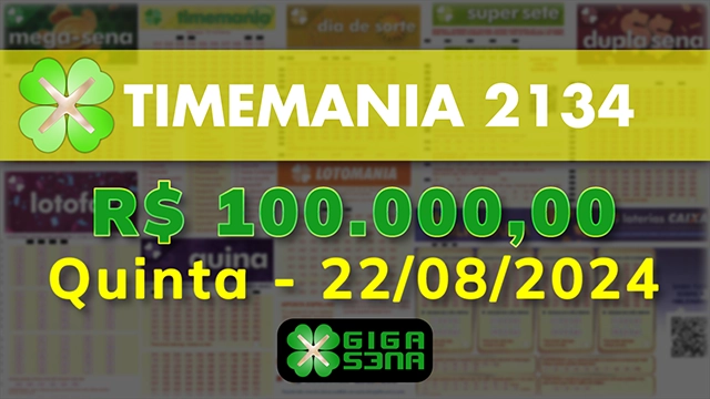Sorteio da Timemania 2134