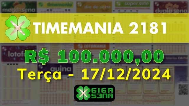 Sorteio da Timemania 2181