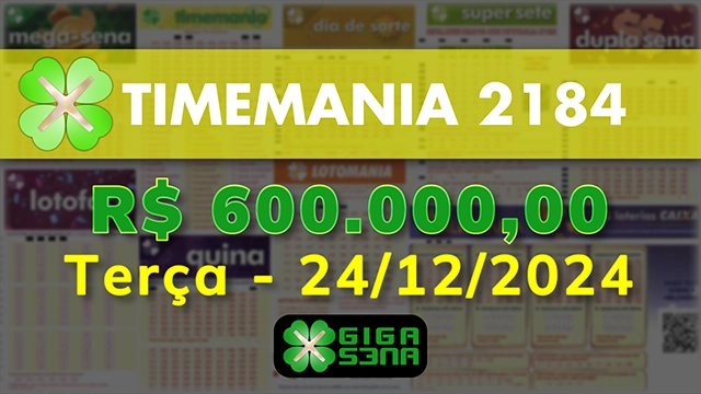 Sorteio da Timemania 2184