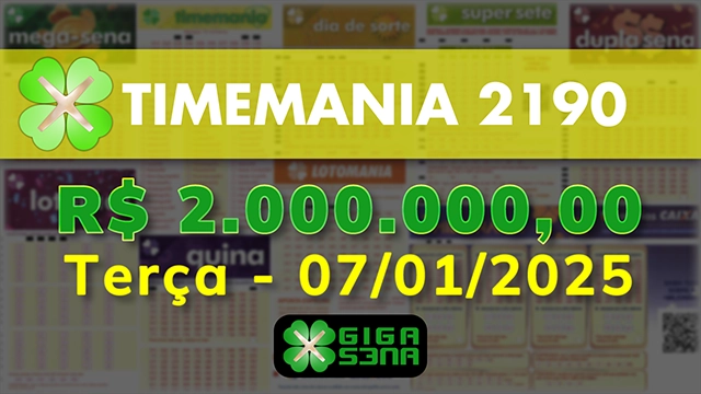 Sorteio da Timemania 2190