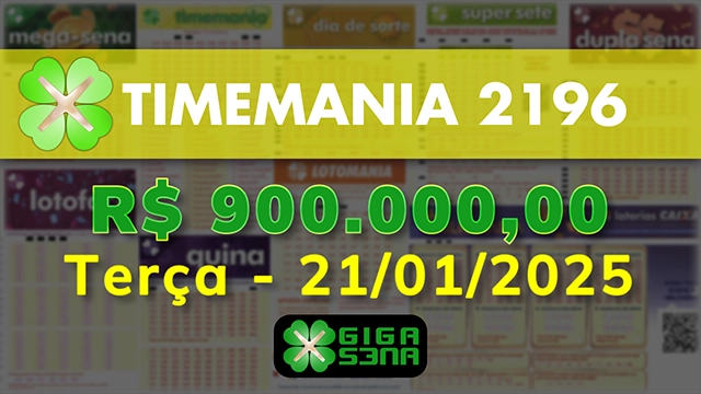 Sorteio da Timemania 2196