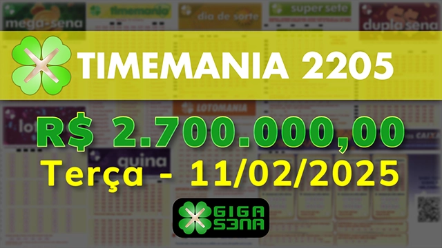 Sorteio da Timemania 2205