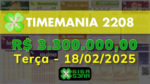 Sorteio da Timemania 2208