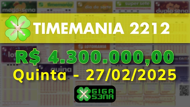 Sorteio da Timemania 2212