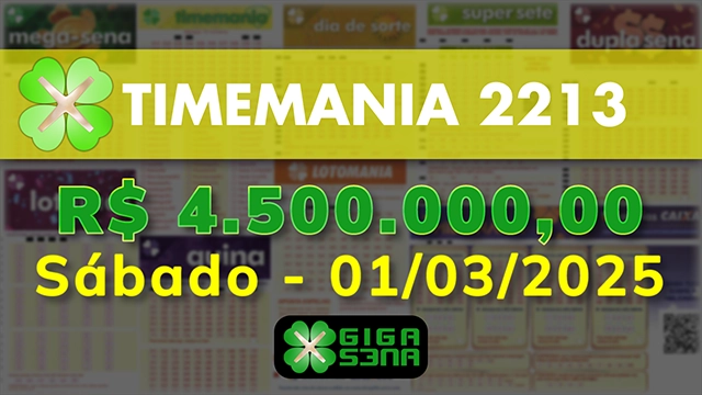 Sorteio da Timemania 2213