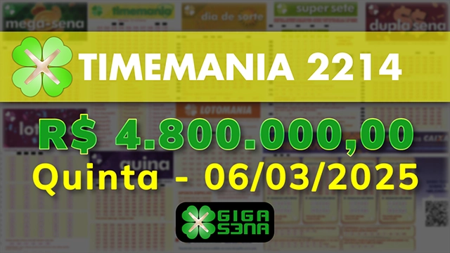 Sorteio da Timemania 2214