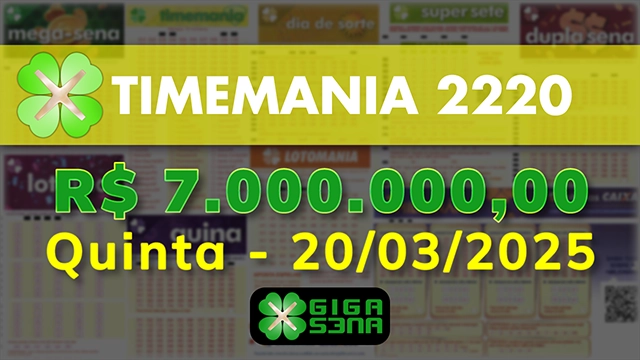 Sorteio da Timemania 2220