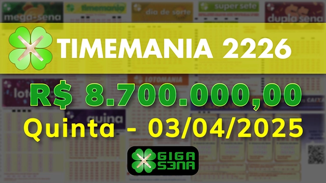 Sorteio da Timemania 2226