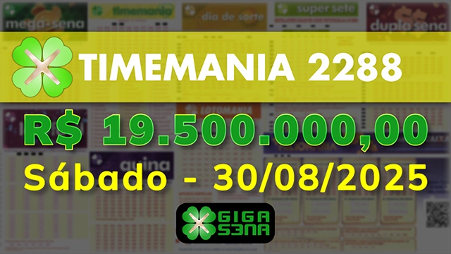 Sorteio da Timemania 2288