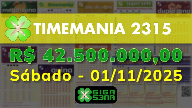 Sorteio da Timemania 2315