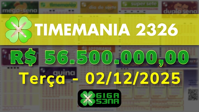 Sorteio da Timemania 2326